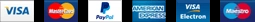 Visa, Mastercard, PayPal, American Express, Visa Electron and Maestro